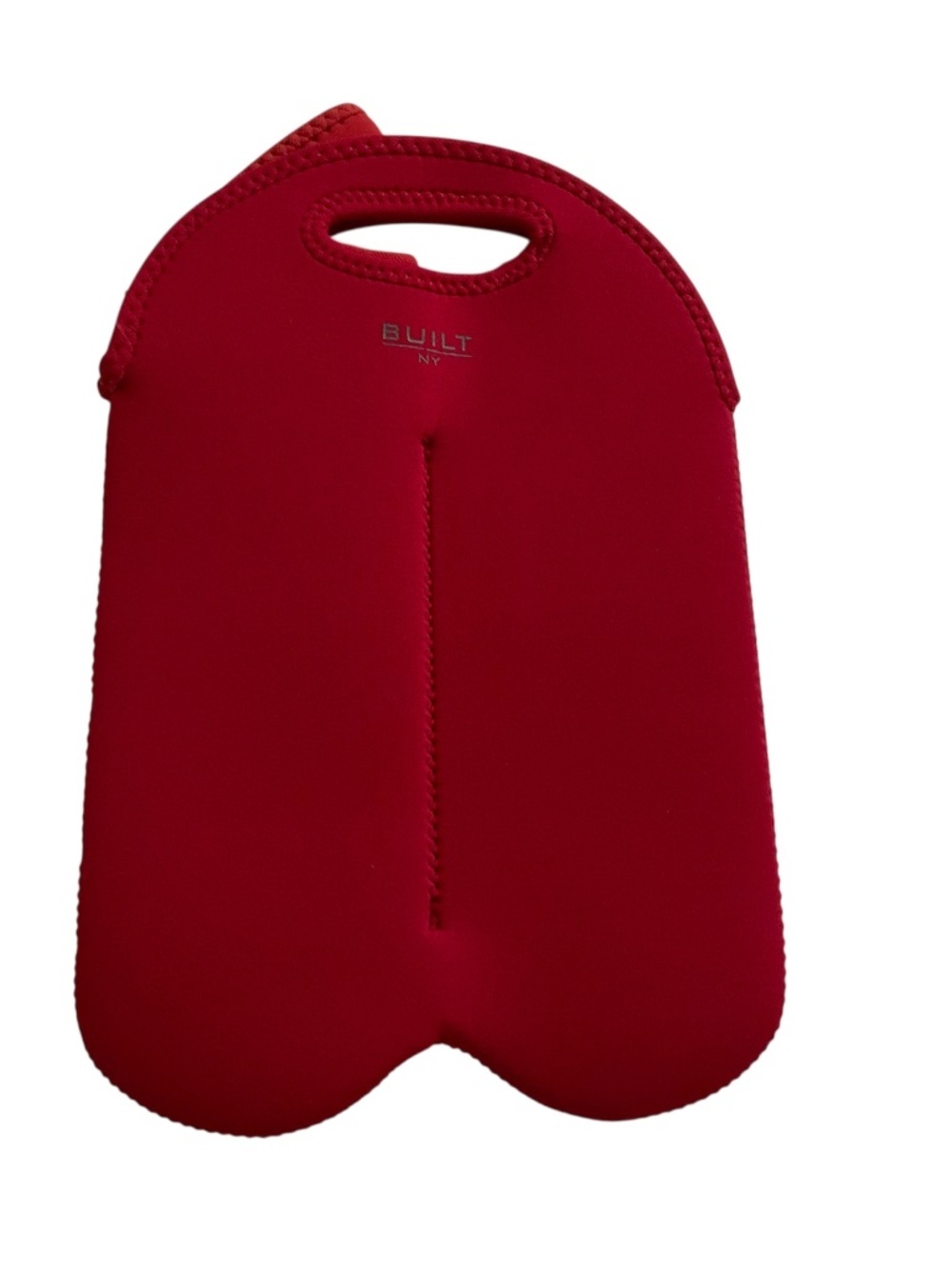 BUILT NY Neoprene 3-Bottle Wine Carrier Red Tote BYOBag Insulated Travel Gifting
